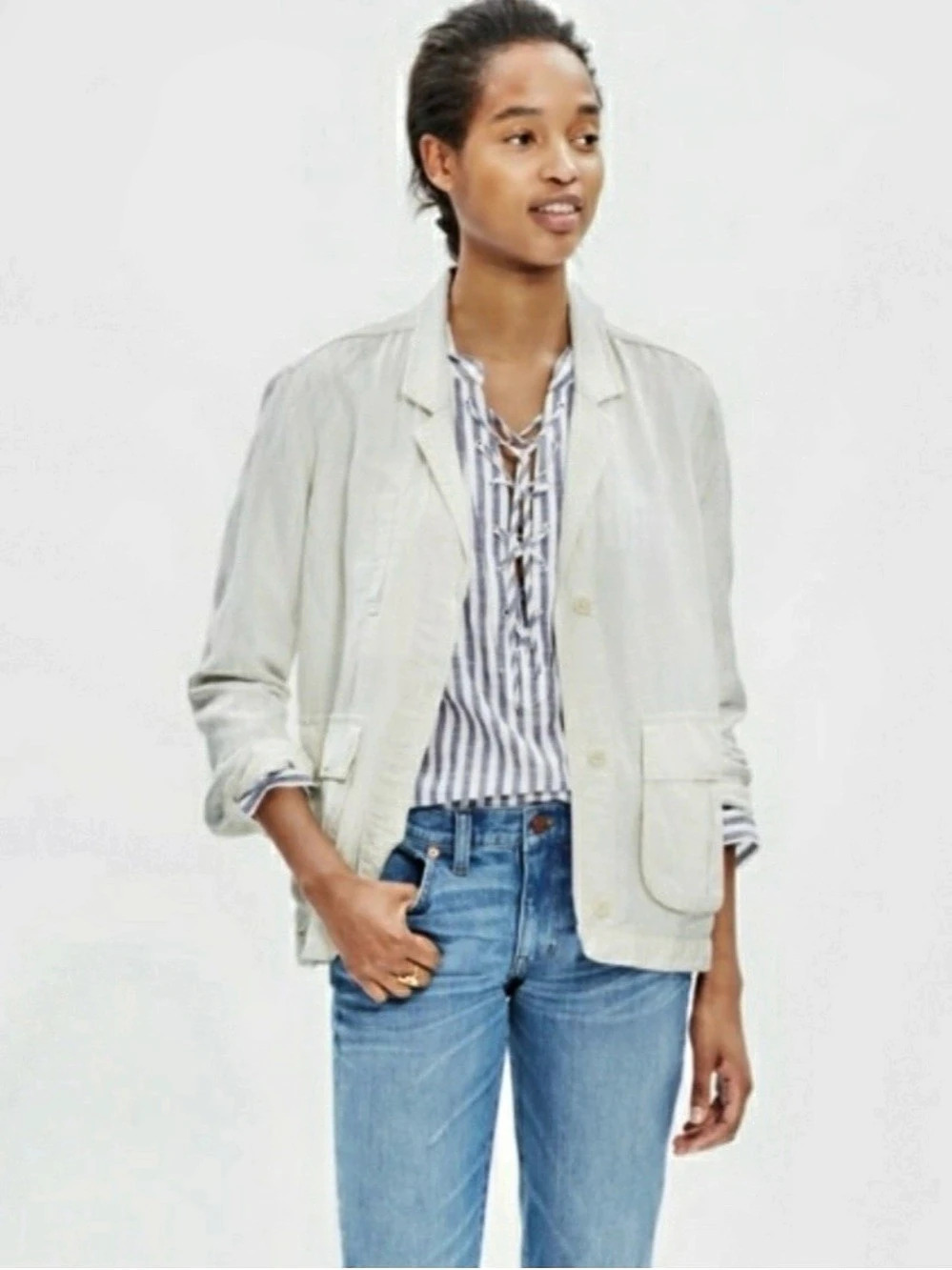 Madewell Linen Utility Jacket Size Small